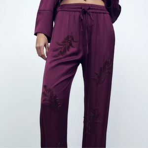 ZARA EMBROIDERED TROUSERS WITH SEQUINS